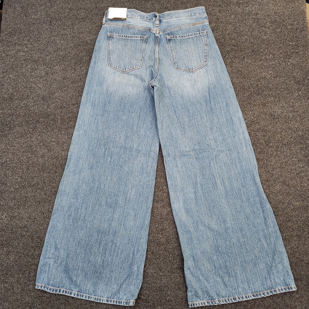 KanCan Womens 9/28 Jocy Mid Rise Super Wide Leg Jeans Blue Medium Wash KC8731M - Picture 2 of 11